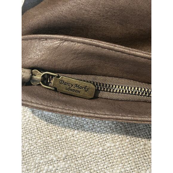 Darcy Marks London Coffee Taupe Brown Handbag Hobo Bag Bohemian Whymsical - Picture 15 of 16